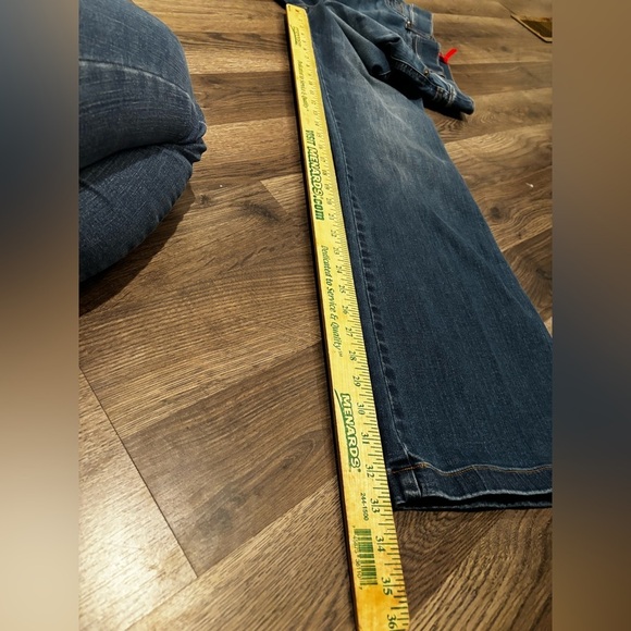 SPANX Dark Blue Flare Women's Jeans pull on size large minimal denim - Picture 8 of 10